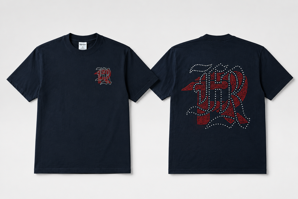 FR Red & Crystal Rhinestone Comfort Color Tee