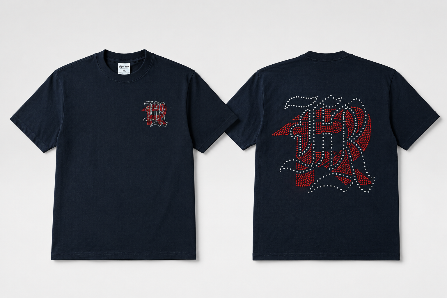 FR Red & Crystal Rhinestone Comfort Color Tee