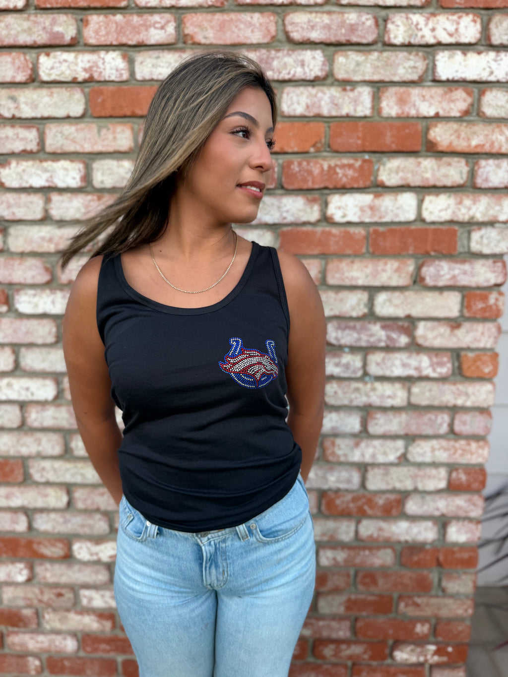 SCB Rhinestone Women’s Racerback Tank