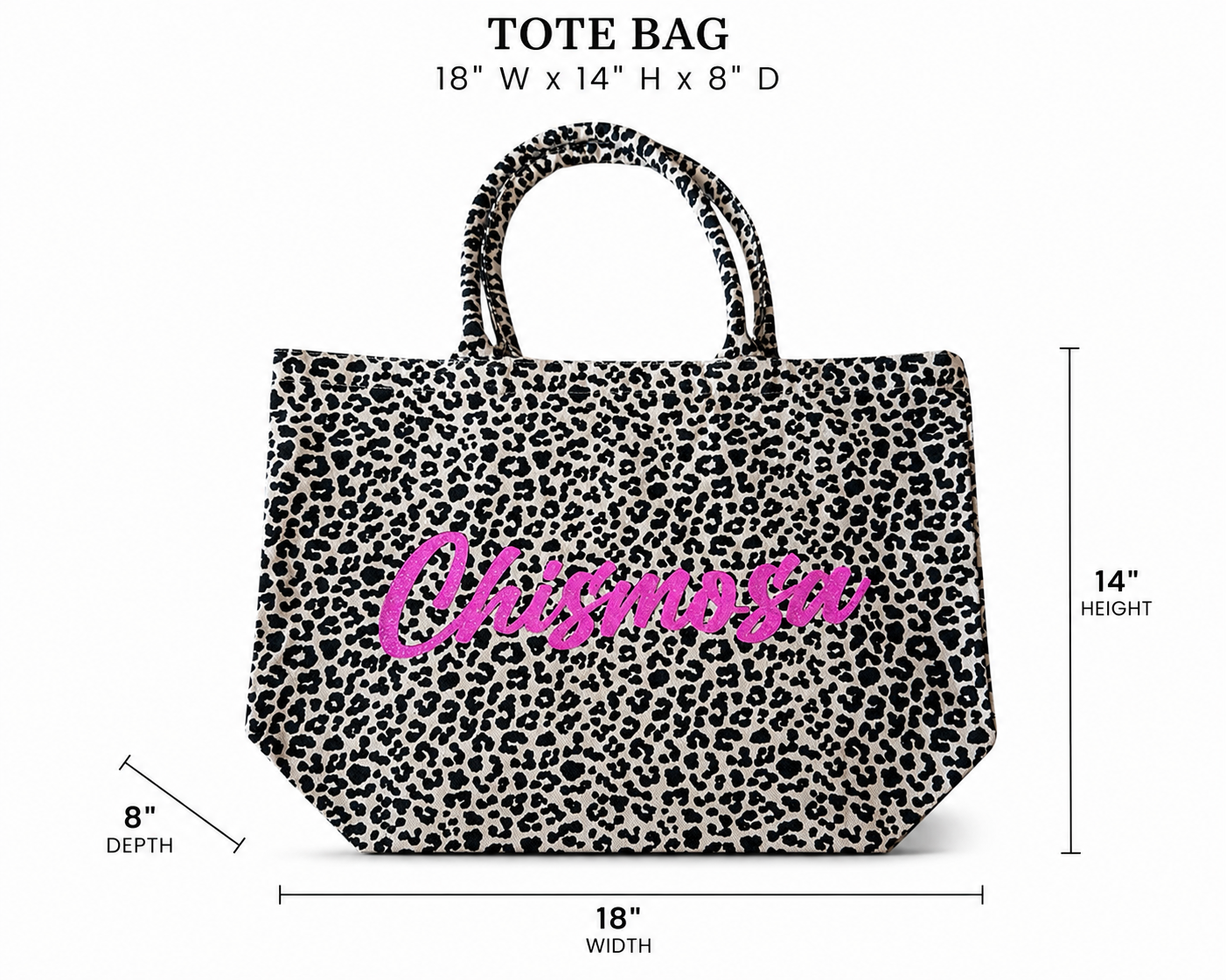 Chismosa Leopard Glitter Tote Bag