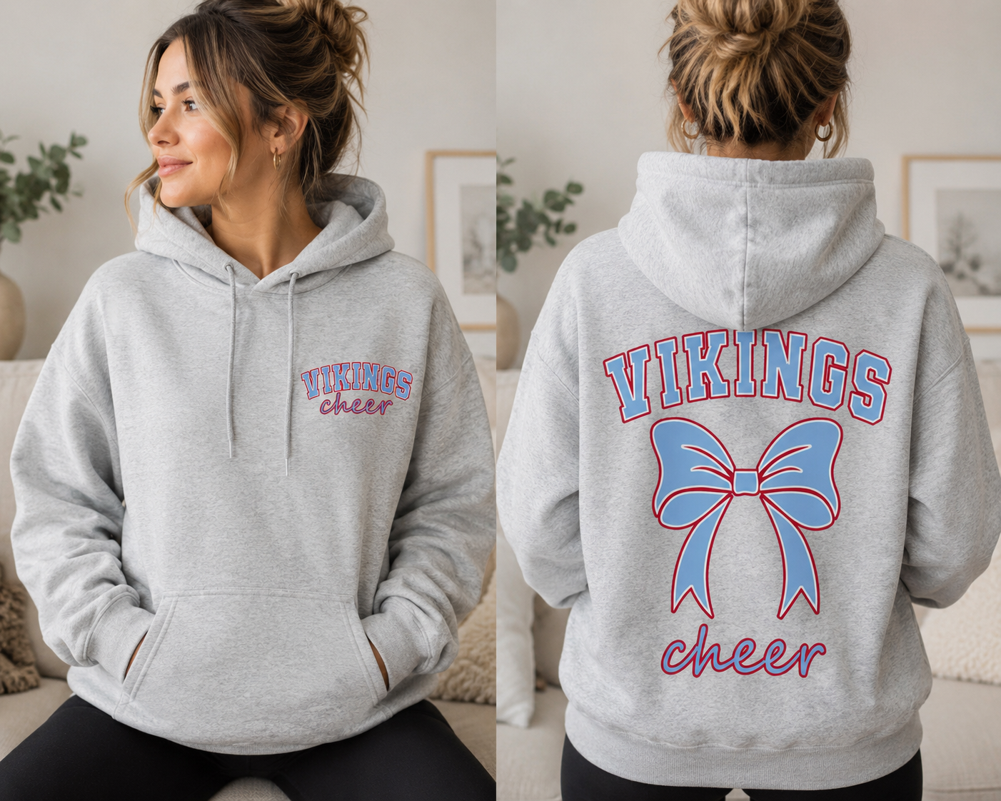 NSHS Vikings Cheer Bow Hoodie & T-Shirt