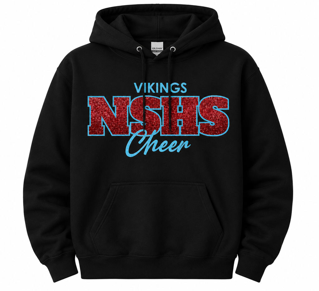 NSHS Vikings Cheer Glitter Hoodie & Crewneck
