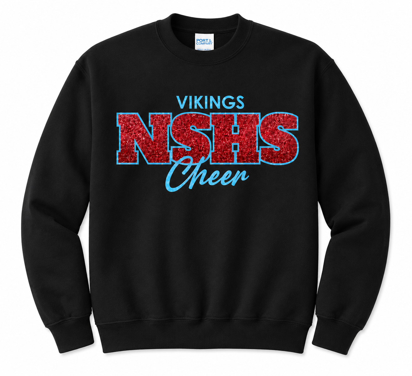 NSHS Vikings Cheer Glitter Hoodie & Crewneck