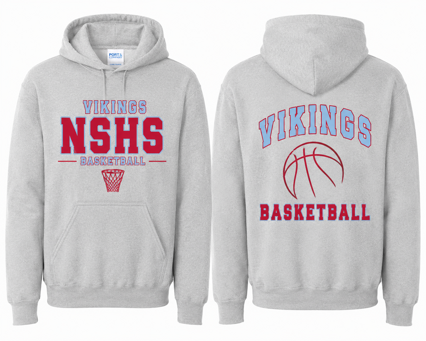 NSHS Vikings Basketball Hoodie | Unisex Pullover Hoodie | Adult & Youth