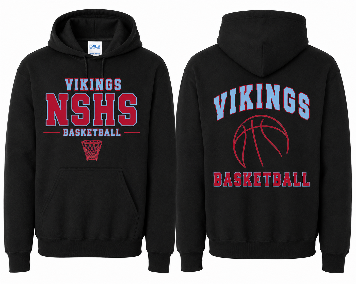 NSHS Vikings Basketball Hoodie | Unisex Pullover Hoodie | Adult & Youth