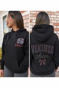 NSHS Vikings Cheer Rhinestone Hoodie | Front & Back Design