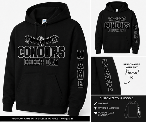 Condors Cheer Dad Hoodie | Free Personalized Sleeve Option
