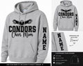 Condors Cheer Mom Glitter Hoodie | Free Personalized Sleeve Option