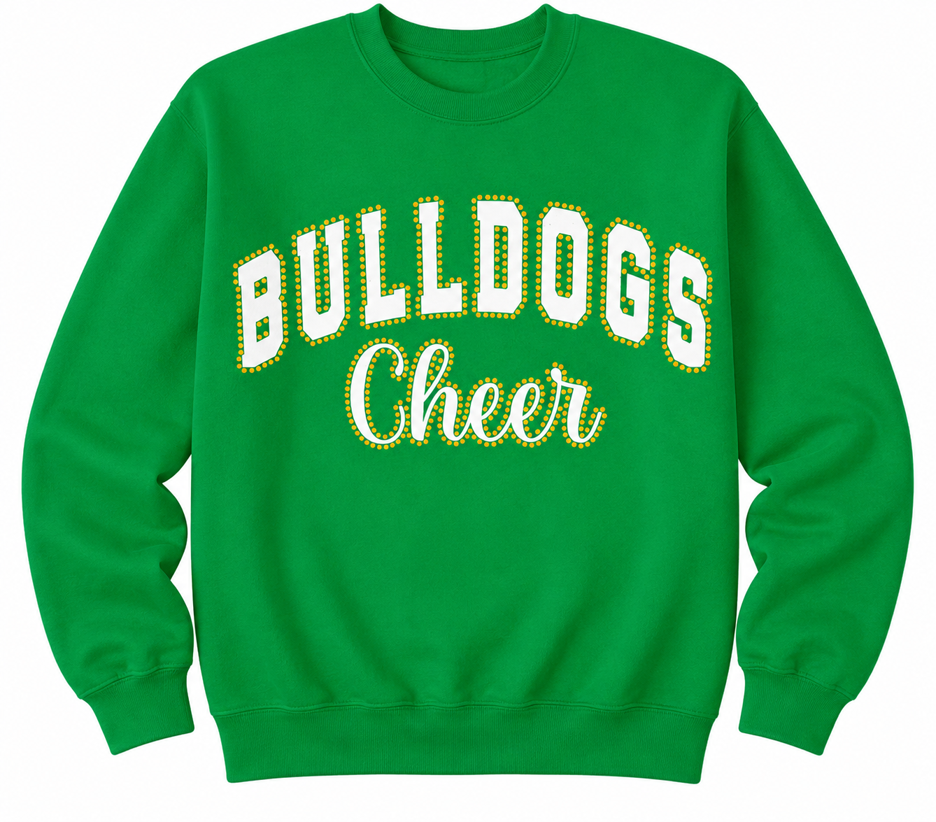 Bulldog Cheer Glitter & Rhinestone Crewneck