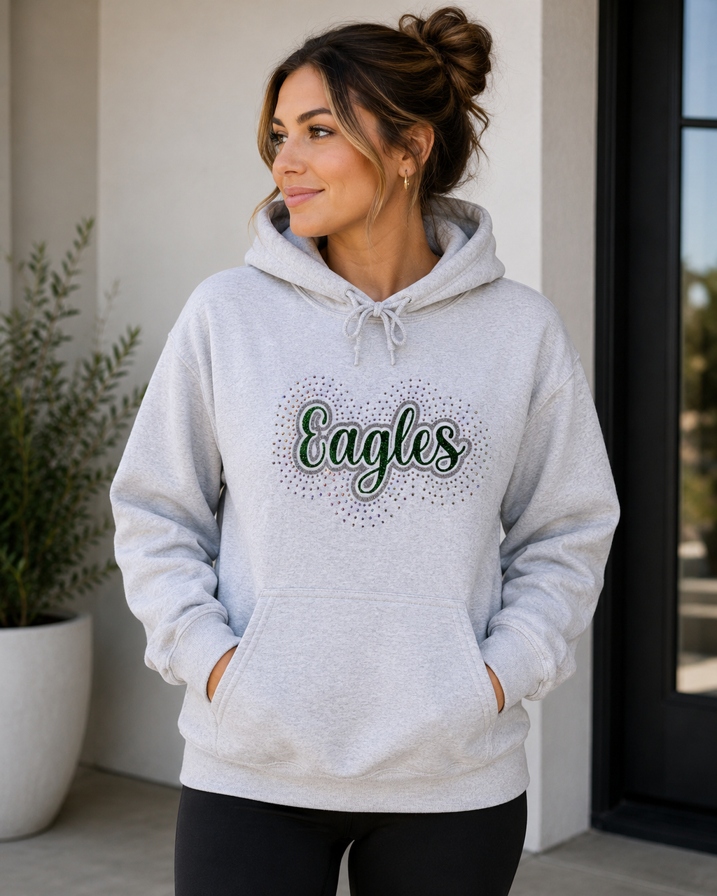 Eagles Glitter & Rhinestone Hoodie