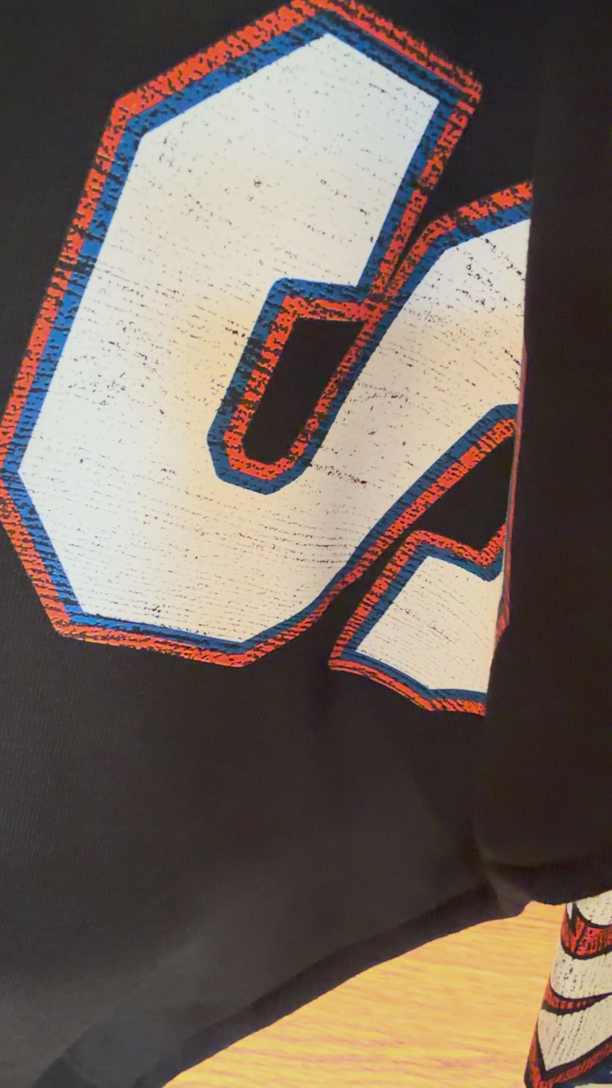 Custom Oversized Distressed Letters Crewneck - Standard and Glitter Options/Back Design w/side logo
