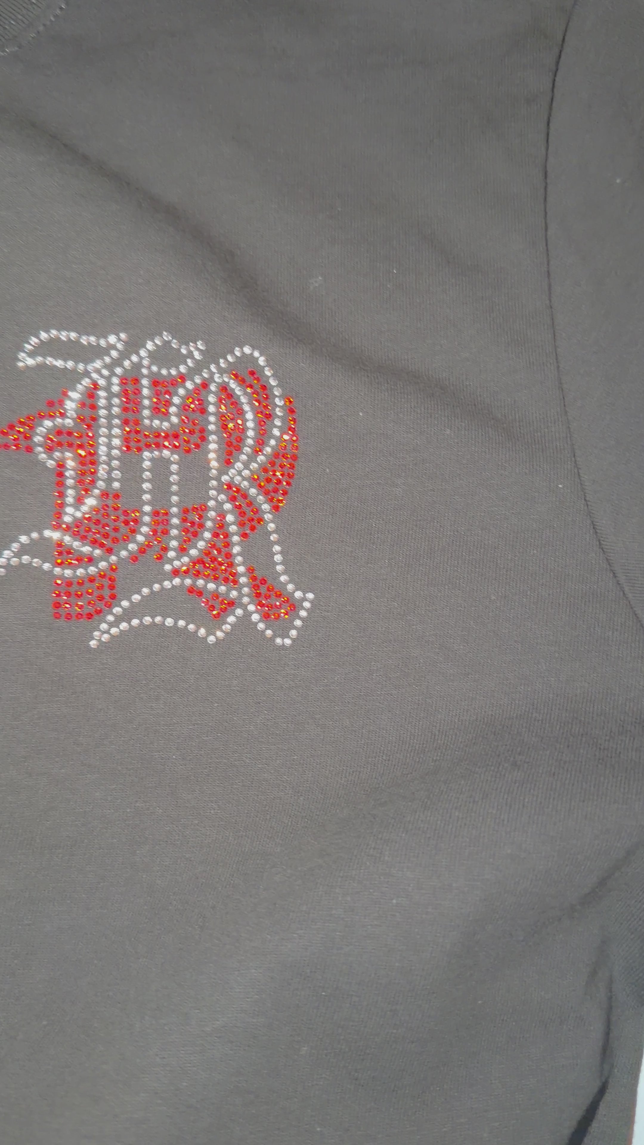 FR Red & Crystal Rhinestone Comfort Color Tee